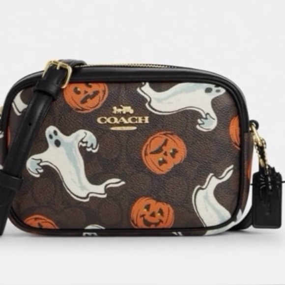 Coach Mini Jamie Camera Bag In Signature Canvas with Ghost Print CCF75 NWT - Picture 1 of 4